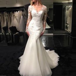 Sweetheart Long Sleeves Beach Wedding Dress Bridal Gowns Dubai Vestidos De Novia Custom Made