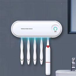 Sterilizer Drying Toothbrush Disinfection Holder Automatic Sterilization Accessories Healthy Home Bathroom Rack Tooth brush Tool LJ200904