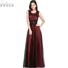 Cheap Long Red Dress Black Lace Oferta Online | DHgate.com