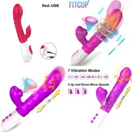 NXY Vibrators Thrusting Sucking Big Dildo for Women Rotating Clitoris Vagina Stimulation Blowjob Female Vibrator Sex Toys 220110