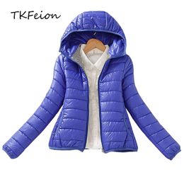 New Arrived Fashion Ladies Winter Parka Coat Warm Style Spring Autumn Slim Short Cotton Padded Hooded Jacket Womens 3XL 2XL 201026