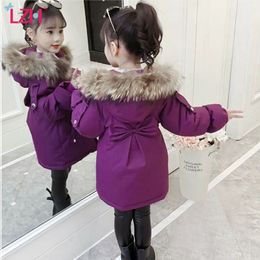 LZH 2020 Winter Fashion Hooded Cotton Outerwear Coats For Girls Jacket Kids Thick Warm Coat Children Clothes Jacket 4-12 Year LJ20117