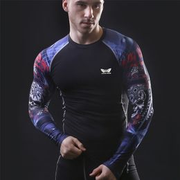 Men Compression Long sleeve Breathable Quick Dry T Shirts Bodybuilding Weight lifting Base Layer Fitness Tight Tops T-shirt 201116