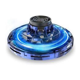 Flynova mini led UFO finger spinner Flying spinner returning gyro Kids toy child christmas gift outdoor saucer Drone gaming LJ201216