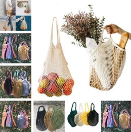 Housekeeping Grocery Bag Reusable Shopper Tote Fishing Net Large Size Mesh Net Woven Cotton Bags Portable Shopping Bags Storage Bag 9080