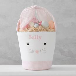Cartoon Canvas Bunny Bucket High Quality DIY Kid Gift Storage Basket Creative Portable Easter Candy Container VTKY2208
