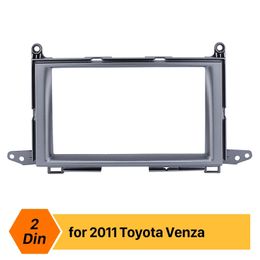 Double Din Car Radio Fascia for 2011 Toyota Venza Stereo Instal DVD Frame Panel Plate Installation kit Cover Trim High Quality