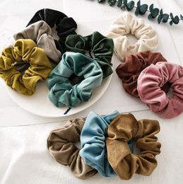 Velvet Women Hairbands Solid Scrunchies Hair Ties Ropes Elastic Headband Girls Ponytail Holder Fashion Hair Accessories 10 Colours