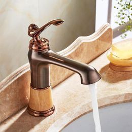 Bathroom Sink Faucets Luxury Brass Cabinet Faucet Basin Mixer Tap Cold Water USA ORB Coffee With Hardstone 22C13721