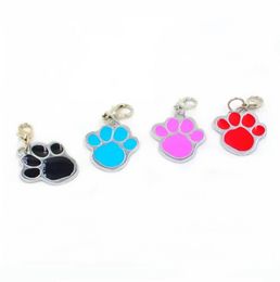 2022 New dog paw Alloy Pet Dog Cat ID Card Tags Necklace ornaments Keychain