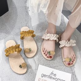 Lotus leaf sandals women's new summer 2020 wear versatile flat toe student beach shoes X1020