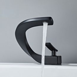 Basin Faucets Modern Bathroom Mixer Tap Brass Washbasin Faucet Single Handle Single Hole Elegant Crane