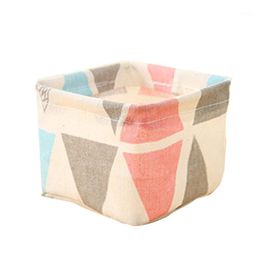 Storage Bags Cotton Linen Waterproof Box Stationery Cosmetics Sundries Sorting For Office Home FAS6
