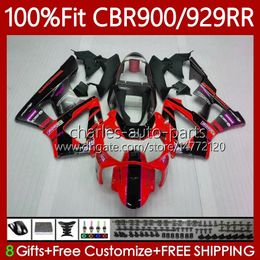 OEM Fairings For HONDA CBR900 CBR929 RR 900CC 929CC Red black 2000 2001 Body 68No.83 CBR 929RR 900RR 900 929 RR CC CBR929RR 00 01 CBR900RR 00-01 Injection Bodywork