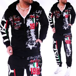 ZOGAA Mens Tracksuit Casual Sweatsuits Men 2 Piece Set Outfits Sportswear Tops and Pants Mens Matching Set Workout Track Suit 201123