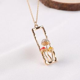 Unique Mushroom Pendent Necklace Cute Simulation Sweet Korean Chain Necklace Christmas Prensent For Girls 2020