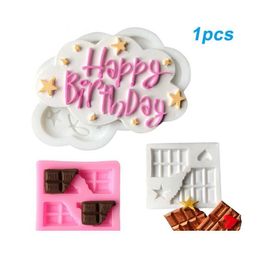 Diy Chocolate Making Mold Sile Happy Birthday Pattern Fondant Moulds Baking Supplies J2y Diy C qyltCa