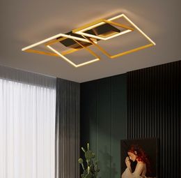 Golden Frame LED Ceiling Chandeliers For Bedroom Loft Dining Room Kitchen Studyroom Indoor Decorative Lamps AC90-260V Fixtures