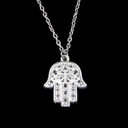 Fashion 28*21mm Hamsa Palm Protection Pendant Necklace Link Chain For Female Choker Necklace Creative Jewelry party Gift