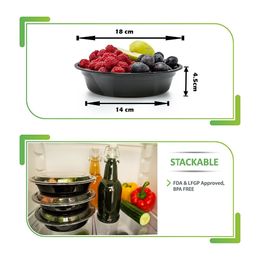 15pcs/set Meal Prep Plastic Food Containers with Lids Outdoor Portable Bento Box, 1Compartment Round Lunch Box Y200429