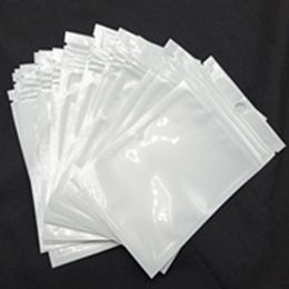 zipper Zip Retail Clear white pearl Plastic bag OPP packing Packages Jewellery food PVC bags many size available HH0061SY