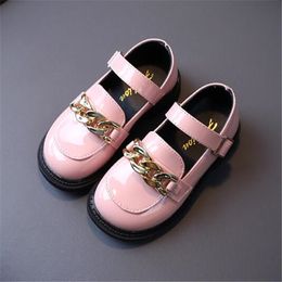 Outdoor Athletic Children Girls Casual Sneakers 2022 Spring Autumn New Chain Leather Shoes For kids Flats Toddlers Baby Shoe