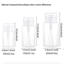Nail Polish Makeup Remover Water Liquid Alcohol Pressing Bottle Travel Push Down Empty Pump Container Makeup Refillable Dispensers RRD13455