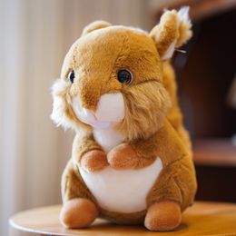 Wholesale Simulation Big Tail Squirrel Plush Toy Small Cute Animal Doll for Girls Christmas Children's day Birthday Gifts 20cm LS232