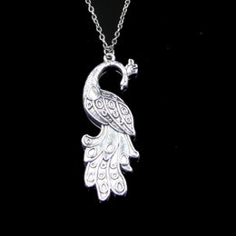 Fashion 61*21mm Peacock Pendant Necklace Link Chain For Female Choker Necklace Creative Jewelry party Gift