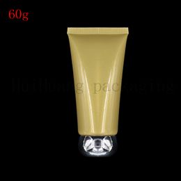 30pcs 60g gold PE Soft Tube For Face Cleanser Plastic white Hand Cream With Foil Cosmetic Containers