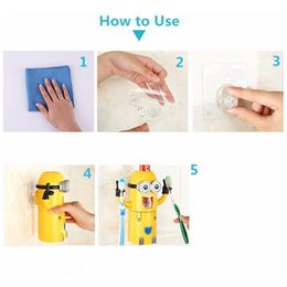 Children's Automatic toothpaste dispenser bathroom accessories Toothpaste Squeezer Toothbrush Holder Products Creative LJ201204