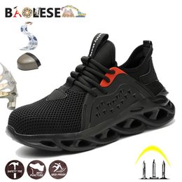 BAOLESEM Man Mesh Steel Cap Toe Safety Work Anti-smashing Construction Worker Indestructible Shoes Y200915