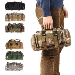 Tactical Men Waist Pack Nylon Hiking Water Bottle Phone Pouch Outdoor Sports New Army Military Hunting Climbing Camping Belt Bag Y1227