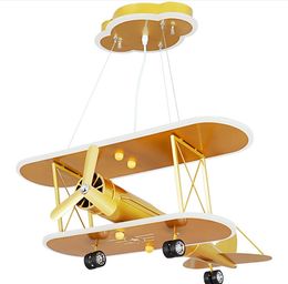 Free freight American luxury golden Aeroplane chandelier boy bedroom children's room lamp cartoon cute creative fighter Chandelier