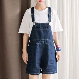 2020 Women Denim Jumpsuits Rompers Womens Jumpsuit Light Blue Loose Casual Cotton Denim Playsuits Overalls for Women Rompers T200704