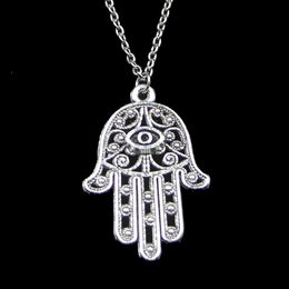 Fashion 36*25mm Eye Hamsa Palm Protection Pendant Necklace Link Chain For Female Choker Necklace Creative Jewelry party Gift