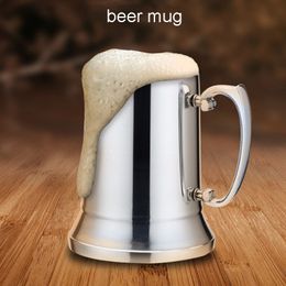 450/560ml Stainless Steel Tankard Stein Beer Mugs Big Capacity Double Walled Moscow Mule Mug Metal Cocktail Cup Tumbler With Handle Bar Father's Day Gift ZL0604