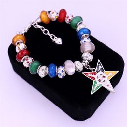 Double Nose New Design Young Greek Sorority Order of Eastern Star OES Beads Bracelets Masonic Freemason Jewellery Y200730