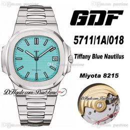 GDF 5711/1A/018 Miyota 8215 Automatic Mens Watch 170 Anniversary Limited Edition Tiffan9 Blue Textured Dial Stainless Steel Bracelet Super Ladies Watches Puretime