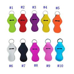 Neoprene Keychain Sports Printed Chapstick Holder Leopard Keychain Wrap Lipstick Holders Lip Cover Party Favor Gift 61 Designs LXL03-1