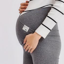 Across V Low Waist Belly Maternity Legging Spring Autumn Fashion Knitted Clothes for Pregnant Women Pregnancy Skinny Pants LJ201120