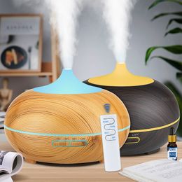 550ml remote control USB aroma oil diffuser wood electric humidifier ultrasonic air humidifier aromatherapy mist maker for home C1021