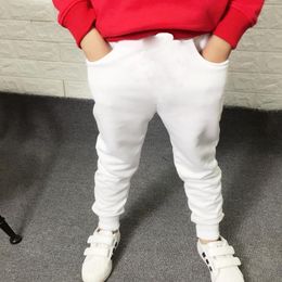 New Kids Boys Sport Pants Children Long Trousers Cotton Spring Sweatpants For teenage Casual Solid White&Black Sweatpants 201128