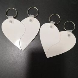 Blank Keychains for Sublimation Mdf Heart Round Blank Key Chain Hot Transfer Printing Blank Keychains Key Ring Jewelry Material Consumables Xu