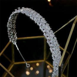 Luxury zirconia crown elegant bride wedding wedding hair accessories headband wedding dress party jewelry Y200424