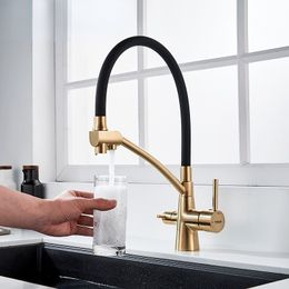 Kitchen Faucet Water Filter Kitchen Faucets Dual Spout Filter Faucet Mixer Water Purification Feature Taps L4855-2