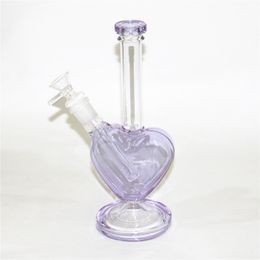 Heart Shape Hookah Beaker Glass Bong water pipes ice catcher thick material for smoking 9" bongs