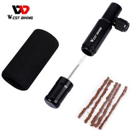 WEST BIKING 2 in 1 Mini Bike Pump CO2 Inflator Bicycle Tubeless Tyre Repair Tool Presta & Schrader MTB Cycling Air 220225