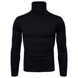 Winter High Neck Thick Warm Sweater Men 201106