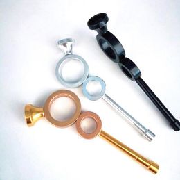 Two Circles Smoking Pipes Portable Tobacco metal Herb Hand Cigarette Philtre Pipe Tools Accessories 5 Colour oil Rigs